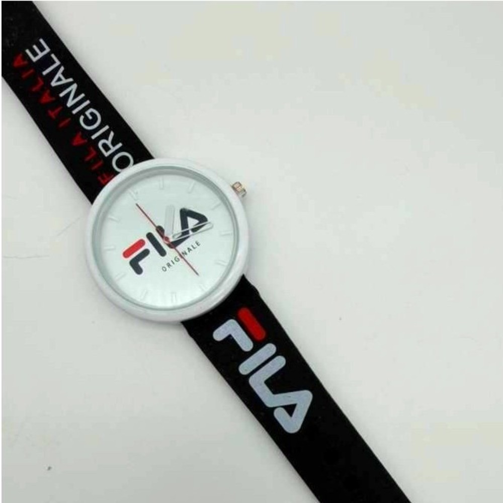 FILA Sport Style Wristwatch – White Dial with Black Rubber Strap – Brand New